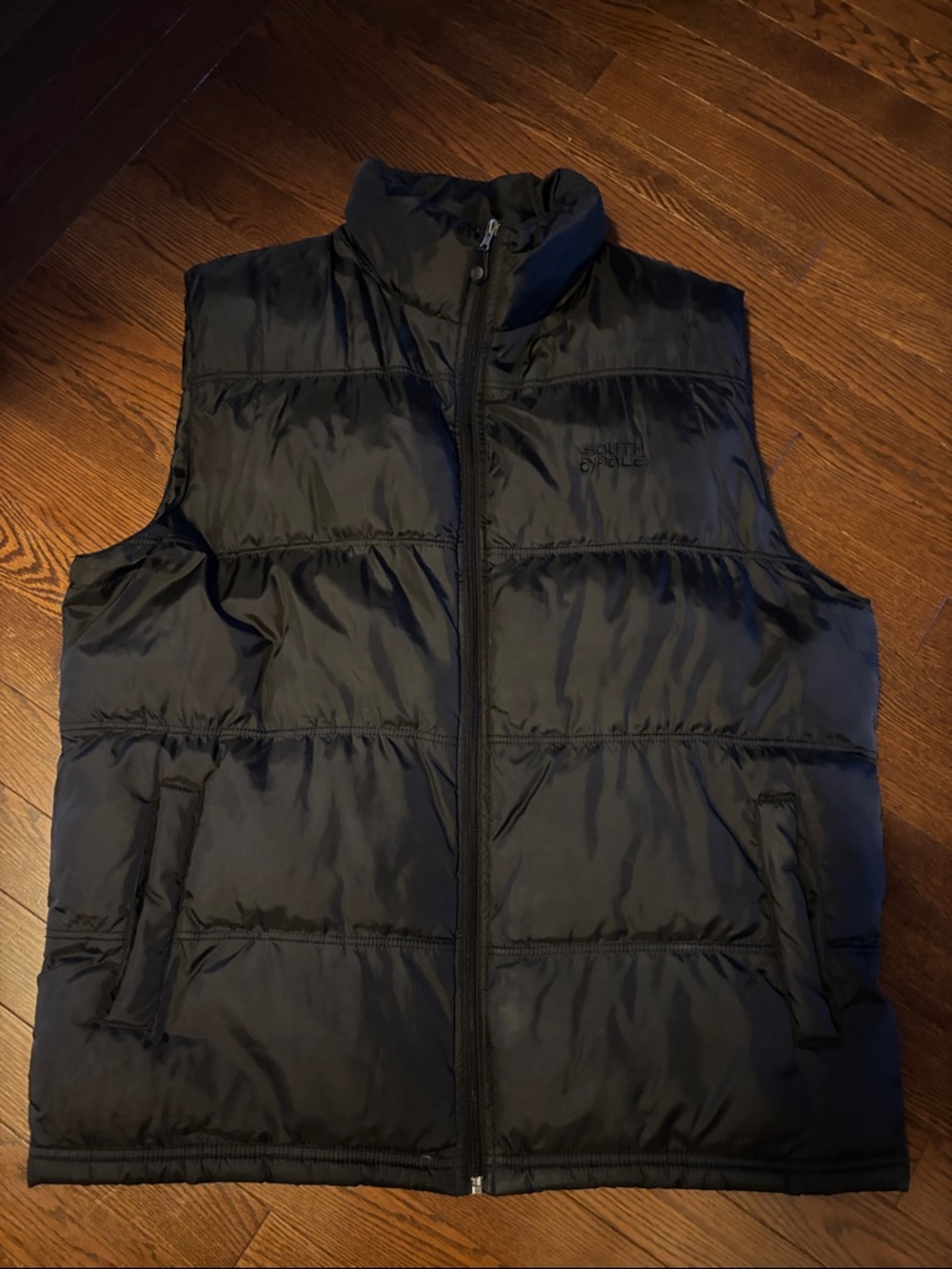 South Pole Men's Black Quilted Puffer Vest
